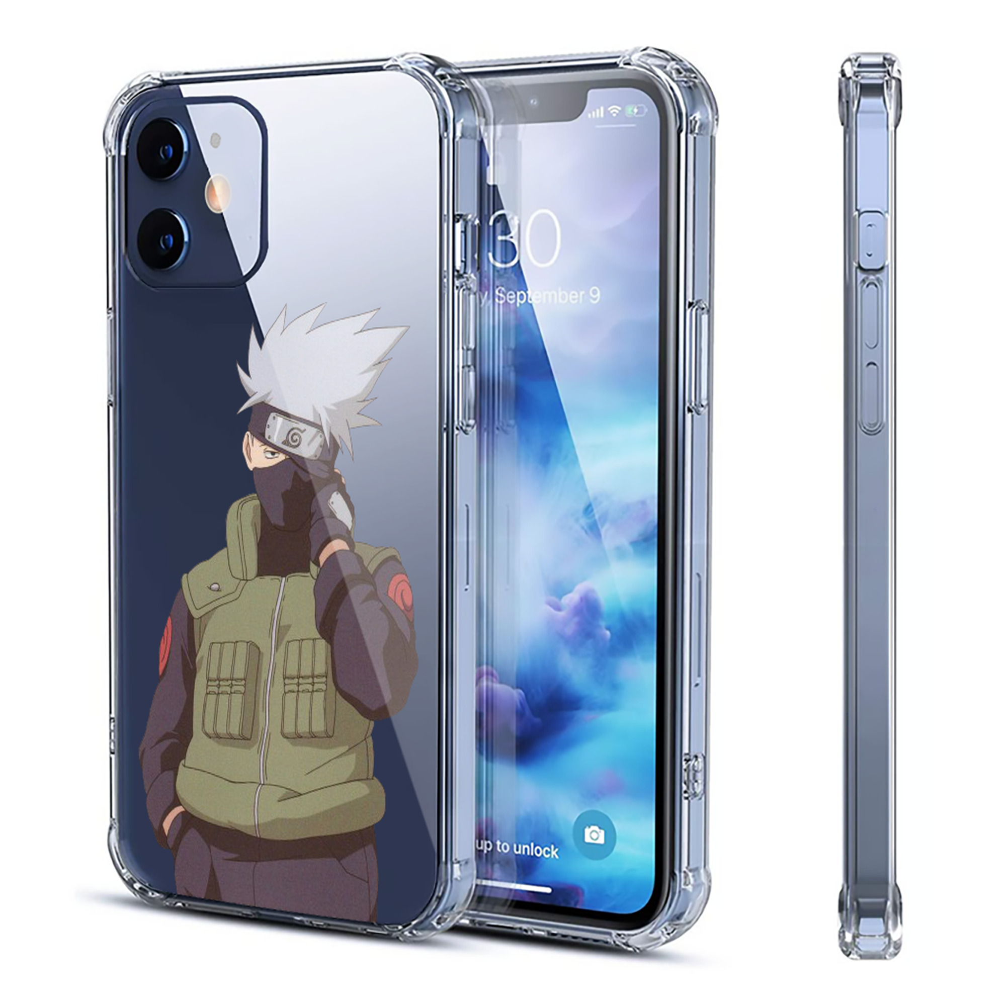 （画像用） NARUTO -ナルト- はたけ カカシ Hatake Kakashi 【iPhone 12シリーズ対応】透明スマホケース（クリアソフトケース）